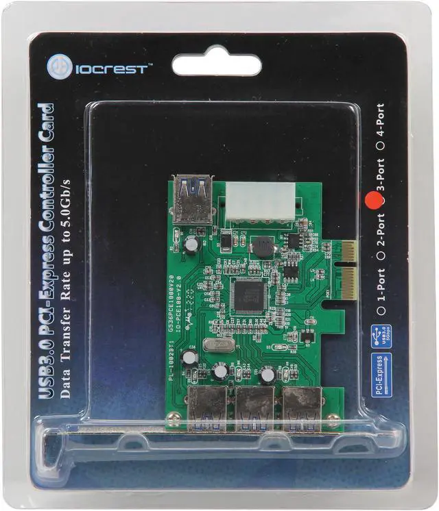 Alt view image 7 of 6 - SYBA USB 3.0 (3+1) PCI-e Controller Card, Etron Chipset, Molex (IDE HD 4-pin) Built-in Model SY-PEX20135