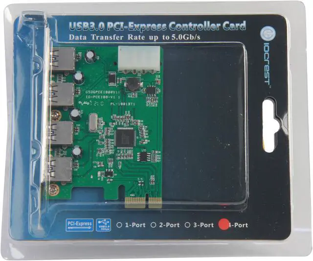 Alt view image 5 of 5 - SYBA USB 3.0 4 External Ports PCI-e Controller Card with Molex Power Feed, Etron Chipset Model SY-PEX20136