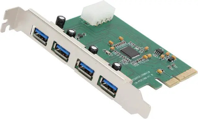 Main image of SYBA USB 3.0 4-port Super-Speed 5Gbps x4 PCI-e Controller Card with Power Feed Model SI-PEX20148