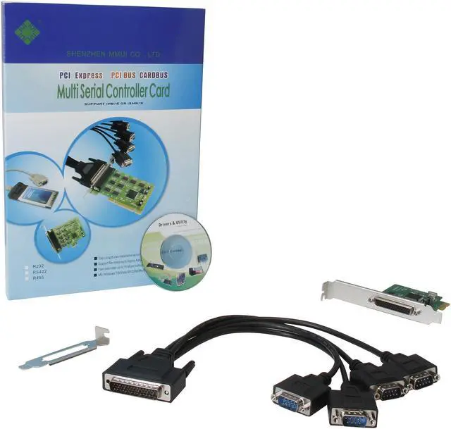 Alt view image 6 of 6 - SYBA 4 Serial Ports PCI-e Controller Card, w/ Fan-out Cable, Low Profile Bracket, Chipset (WCH384L) Model SI-PEX15038