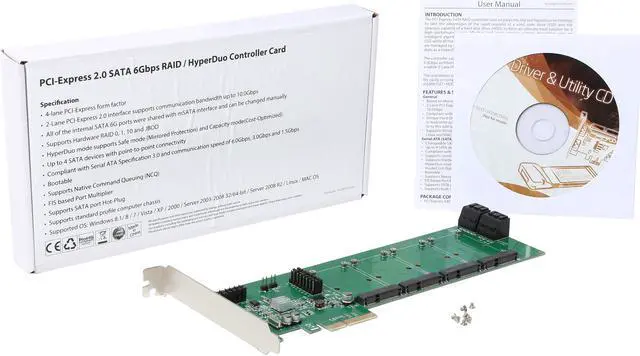 Alt view image 5 of 5 - SYBA 4-Port (x4 mSATA; x4 SATA III) PCI-E Controller Card, PCI-E x4 Slot, PCI-Express Revision 2.0; Marvell Chipset (RAID)