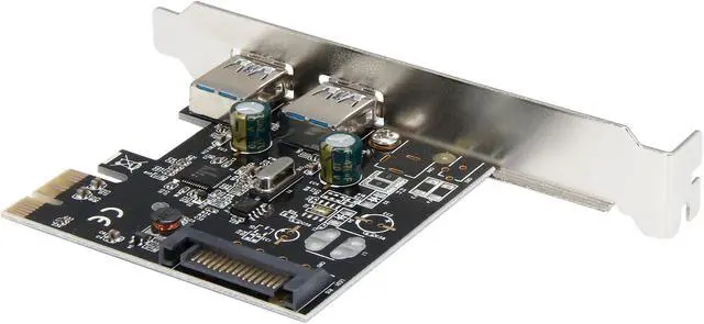 Alt view image 5 of 6 - SYBA USB 3.0 PCI-E x1 Adapter Card, 2 External USB 3.0 Type A Ports, Requires SATA Power, Renesas Chipset - SD-PEX20160