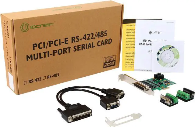 Alt view image 5 of 5 - SYBA IO Crest 2-port RS232 Serial PCI-Express Card, DB9 Female Panel Mountable Field Terminator Adapters Model SI-PEX15043