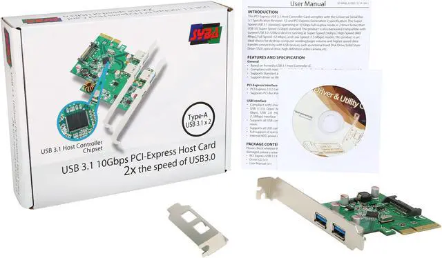 Alt view image 5 of 5 - SYBA 2 Port USB3.1Type-A PCI-E 3.0 x4 Model SD-PEX20185