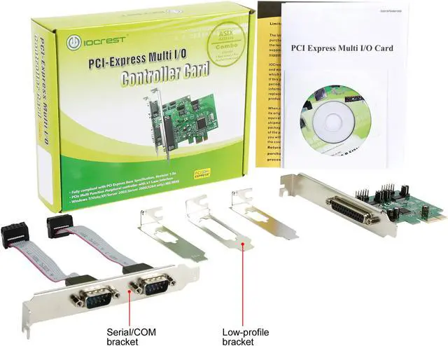 Alt view image 5 of 5 - SYBA PCI-Express 2.0 x1, 2-Port DB9 Serial (RS-232) + 1-Port DB25 Parallel Printer (LPT1) Combo Card Model SI-PEX50103