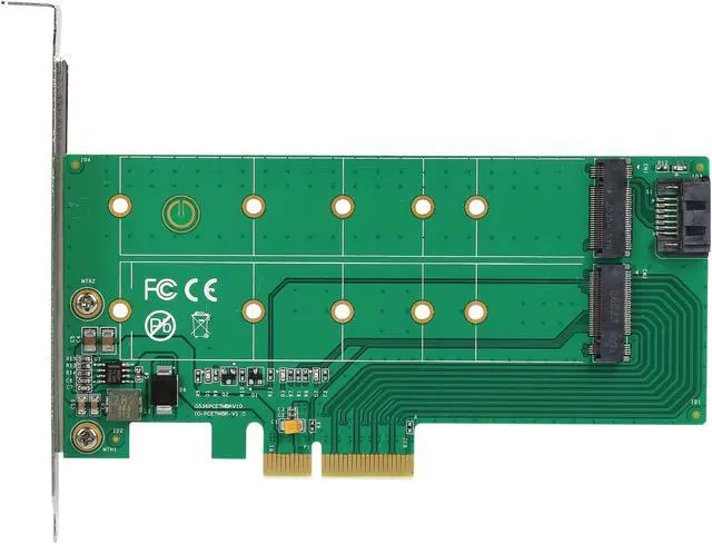 Alt view image 3 of 5 - SYBA PCI-Express 2.0 x 4, 1 x M.2 M-Key and 1 x M.2 B-Key Card Model SI-PEX40117