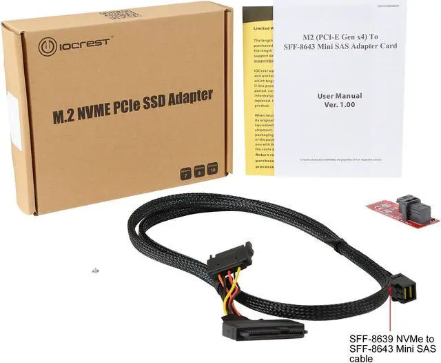 Alt view image 4 of 4 - SYBA U.2 (SFF-8639) to M.2 M-Key NVMe Adapter Model SI-ADA40121