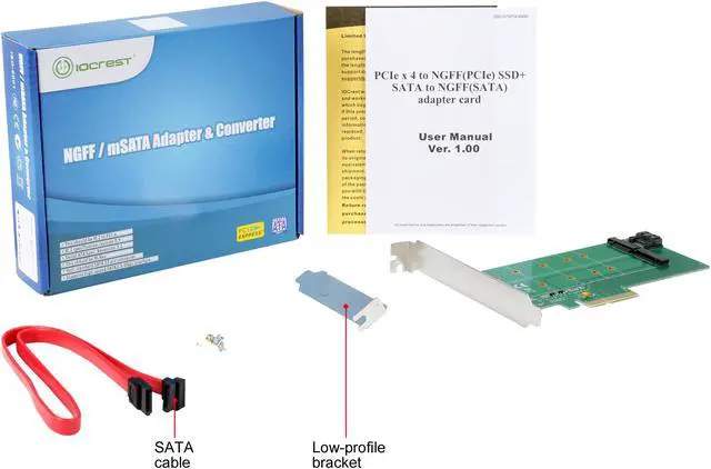 Alt view image 5 of 5 - SYBA PCI-Express 2.0 x4, 1x M.2 M-Key and 1x M.2 B-Key Card Model SI-PEX40122