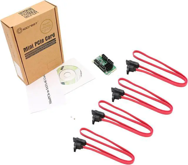 Alt view image 6 of 6 - SYBA SI-MPE40125 4 Port SATA III Mini PCI-e Expansion Card Marvel 9215 Chipset
