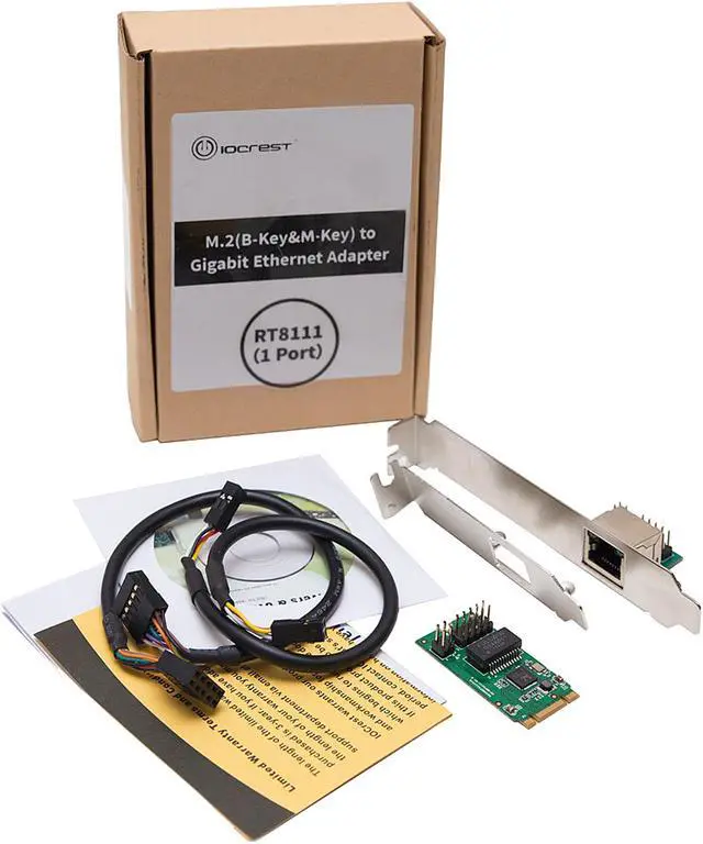 Alt view image 5 of 5 - SYBA M.2 (B & M-Key) PCI-e interface Single Port Gigabit Ethernet Modules Model SI-PEX24054