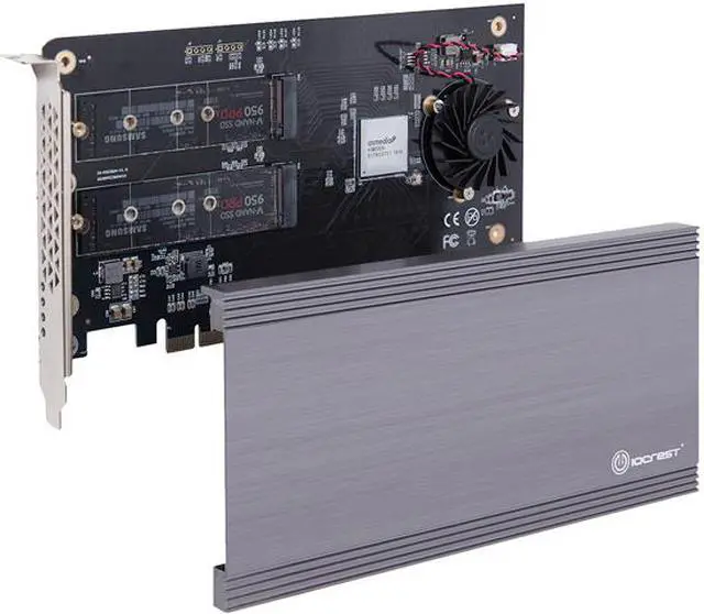 Alt view image 6 of 7 - SYBA Dual M.2 NVMe Ports to PCIe 3.0 x16 Bifurcation Riser Controller - Support Non-BiFurcation Motherboard, SI-PEX40129