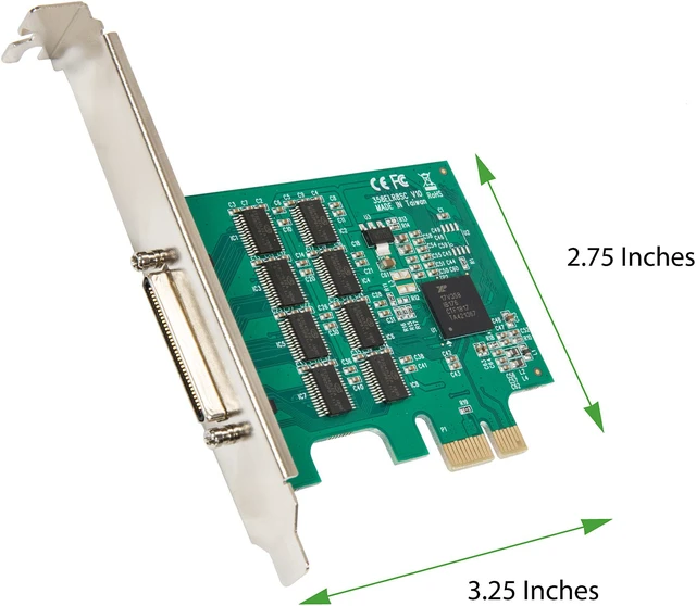 Alt view image 3 of 5 - SYBA 8 Port DB9 Serial RS-232 PCI-e x1 Controller Card with Low Profile Bracket - SY-PEX15067