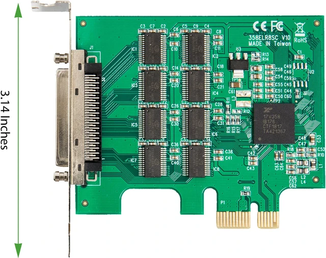 Alt view image 5 of 5 - SYBA 8 Port DB9 Serial RS-232 PCI-e x1 Controller Card with Low Profile Bracket - SY-PEX15067