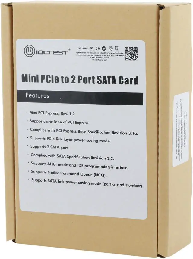 Alt view image 5 of 5 - SYBA SI-MPE40150 2 Ports SATA III Full Height MiniPCIE Controller Card (Jmicro Chipset)