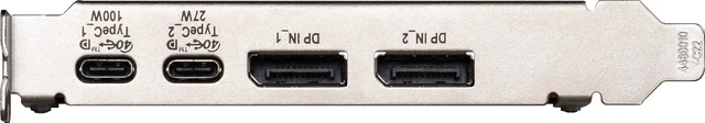 Alt view image 7 of 11 - MSI USB4 PD100W Expansion Card, PCIe 4.0 x4, Dual USB4 Type-C (40Gbps), Dual DisplayPort 1.4 Input, Up to 100W Power Delivery
