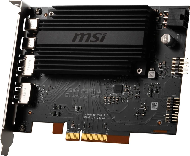 Alt view image 3 of 11 - MSI USB4 PD100W Expansion Card, PCIe 4.0 x4, Dual USB4 Type-C (40Gbps), Dual DisplayPort 1.4 Input, Up to 100W Power Delivery