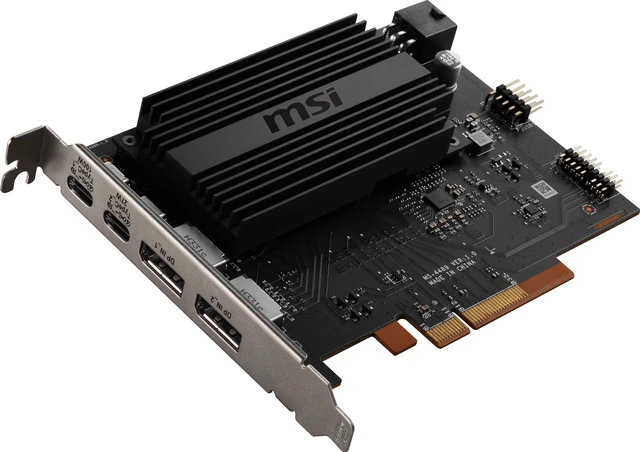 Alt view image 6 of 11 - MSI USB4 PD100W Expansion Card, PCIe 4.0 x4, Dual USB4 Type-C (40Gbps), Dual DisplayPort 1.4 Input, Up to 100W Power Delivery