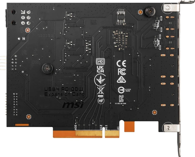 Alt view image 5 of 11 - MSI USB4 PD100W Expansion Card, PCIe 4.0 x4, Dual USB4 Type-C (40Gbps), Dual DisplayPort 1.4 Input, Up to 100W Power Delivery