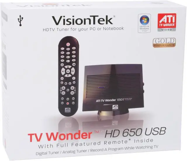 Alt view image 7 of 7 - VisionTek 900193 TV Wonder 650 Combo USB for PC TV Tuner  "Black Box" w/Remote