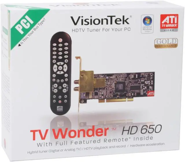 Alt view image 9 of 9 - VisionTek 900191 TV Wonder 650 PCI HDTV Tuner w/Remote