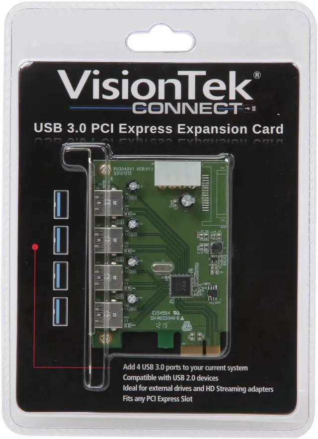Alt view image 7 of 7 - VisionTek USB 3.0 PCI-E Expansion Card Model 900544
