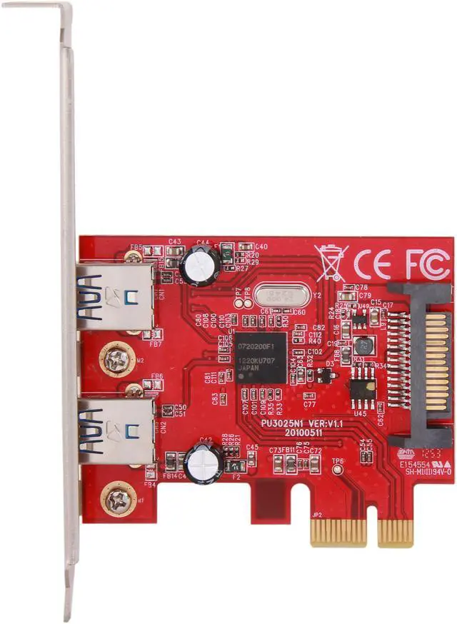 Alt view image 3 of 6 - VisionTek Connect Series USB 3.0 2-port PCIe Small Form Factor host adapter card -900598