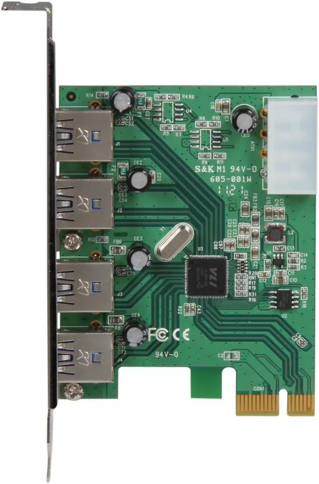 Alt view image 3 of 6 - Wintec FileMate 4-Port USB 3.0 PCI Express Card Model 3FMPCIE02U3-4P-R