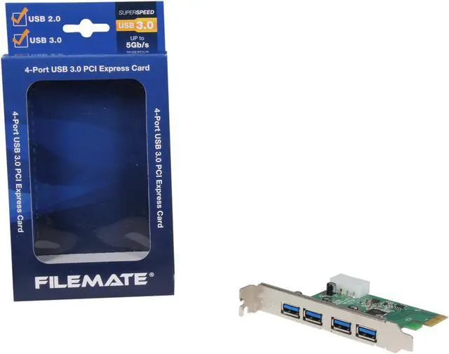 Alt view image 6 of 6 - Wintec FileMate 4-Port USB 3.0 PCI Express Card Model 3FMPCIE02U3-4P-R