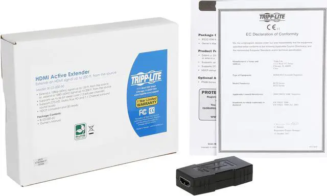 Alt view image 7 of 6 - Tripp Lite B122-000-60 HDMI Signal Extender (1080p @ 60Hz), HDMI F/F