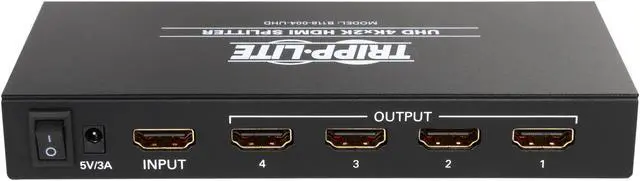 Alt view image 5 of 6 - Tripp Lite 4-Port 4K HDMI Splitter for Ultra-HD (4K x 2K) Video and Audio - 3840 x 2160 @ 24/30Hz