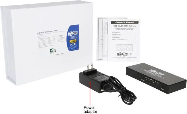 Alt view image 7 of 6 - Tripp Lite 4-Port 4K HDMI Splitter for Ultra-HD (4K x 2K) Video and Audio - 3840 x 2160 @ 24/30Hz