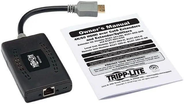 Alt view image 4 of 4 - Tripp Lite HDMI over Cat6 Passive Remote Receiver, PoC, Multi-Resolution Support, 4K @ 60 Hz, HDR, 50 ft., TAA B127P-100-H-SR