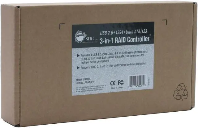 Alt view image 5 of 5 - SIIG USB2.0 + 1394 + UltraATA133 RAID Card Model JU-NNBR11