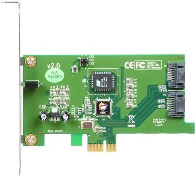 Alt view image 3 of 6 - SIIG SC-SAE012-S2 PCI-Express x1 SATA II (3.0Gb/s) Controller Card