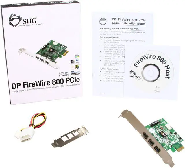 Alt view image 5 of 5 - SIIG 3 Ports FireWire 800 PCIe Card Model NN-FW0012-S1