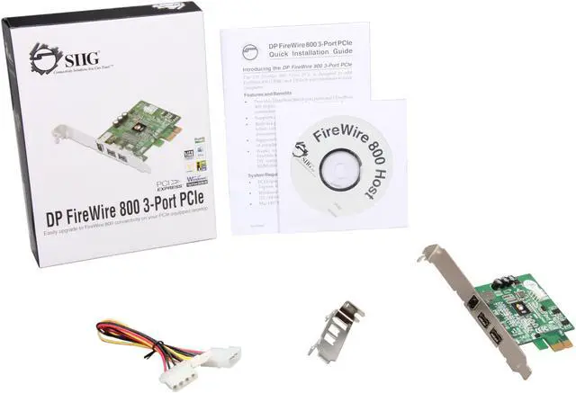 Alt view image 6 of 5 - SIIG 3-Port FireWire 800 PCIe Card Model NN-E38012-S3
