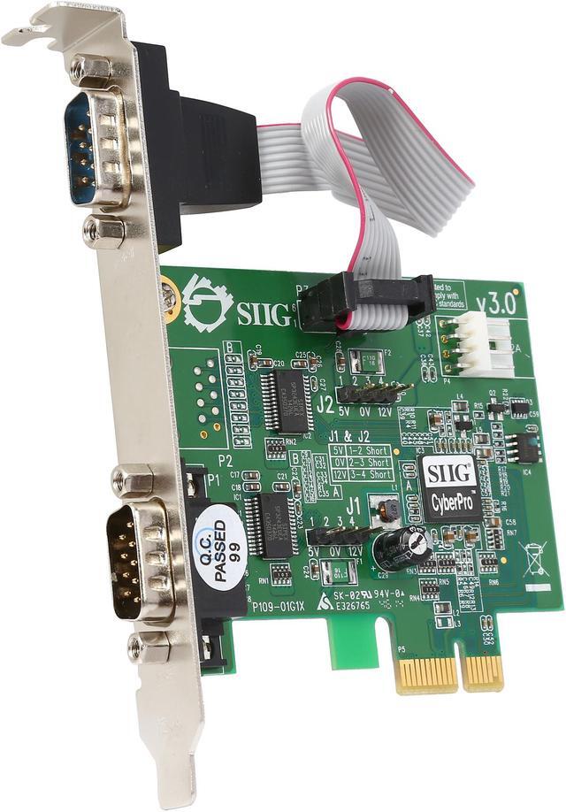 Main image of SIIG CyberSerial Dual PCIe 2 9-pin Serial Ports (16950 UART) to PCI Express System Model JJ-E10D11-S3