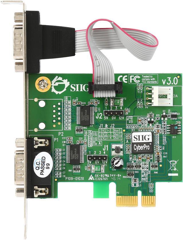 Alt view image 4 of 5 - SIIG CyberSerial Dual PCIe 2 9-pin Serial Ports (16950 UART) to PCI Express System Model JJ-E10D11-S3
