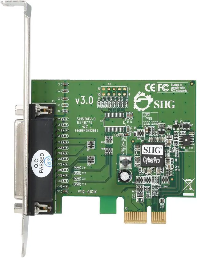 Alt view image 3 of 5 - SIIG 1-port Dual Profile ECP/EPP high-speed parallel PCIe adapter Model JJ-E01011-S3