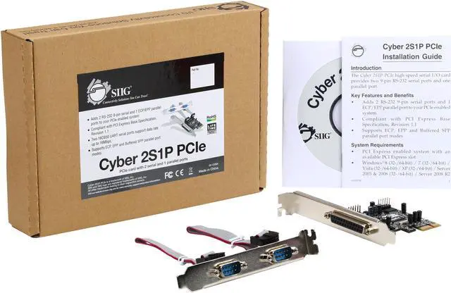 Alt view image 5 of 5 - SIIG PCIe Card w/ 2 Serial and 1 Parallel Port Model JJ-P21211-S1