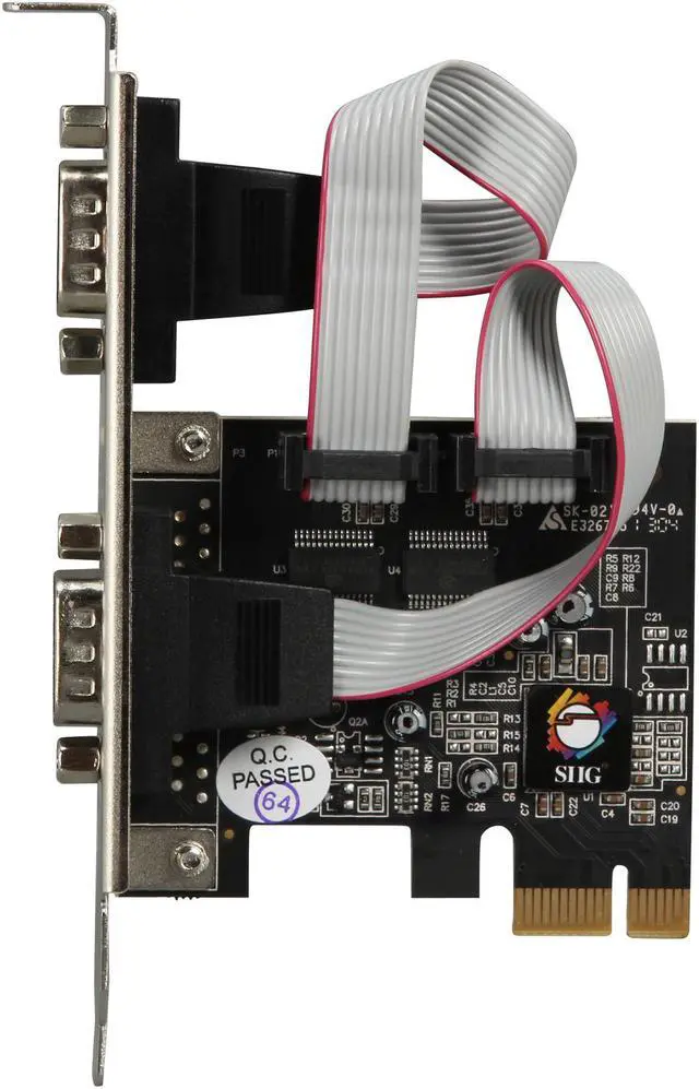 Alt view image 3 of 5 - SIIG 2-Port RS232 Serial PCIe with 16950 UART Model JJ-E02111-S1
