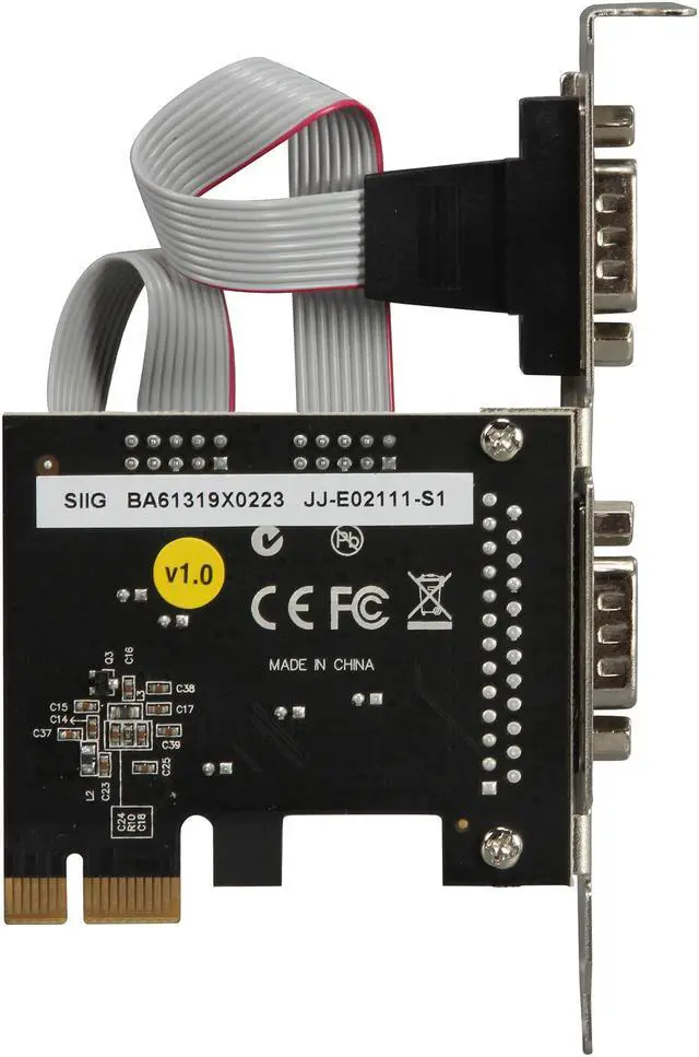 Alt view image 4 of 5 - SIIG 2-Port RS232 Serial PCIe with 16950 UART Model JJ-E02111-S1