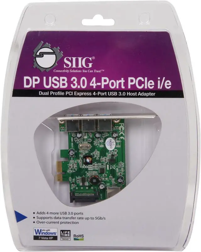 Alt view image 7 of 7 - SIIG USB 3.0 4-Port PCIe i/e Model JU-P40212-S1