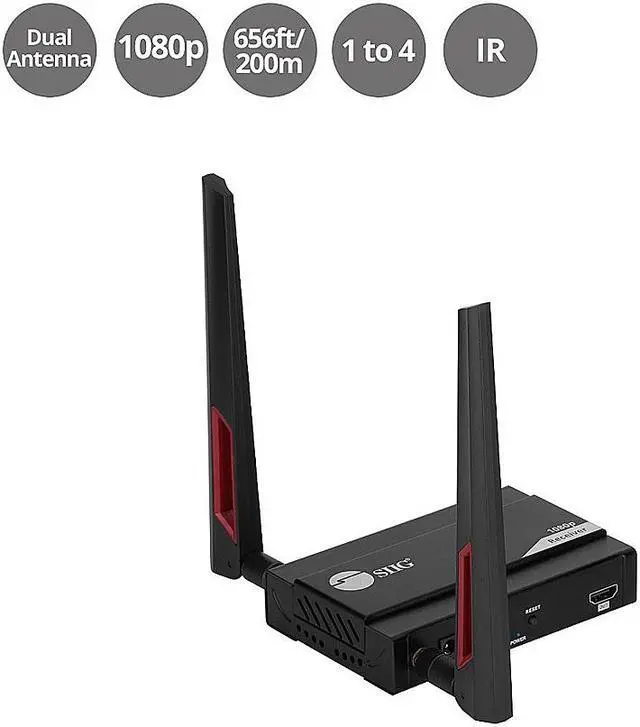 Main image of SIIG Full HD Wireless HDMI Extender - Receiver CE-H27711-S1
