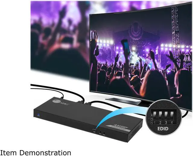 Alt view image 6 of 7 - SIIG 1x8 HDMI Splitter Over Cat6 Extender with Loopout, IR, ARC & RS-232 CE-H27B11-S1