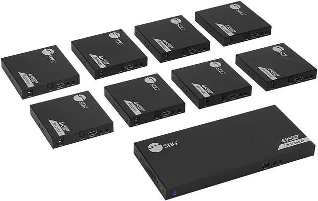 Main image of SIIG 1x8 HDMI Splitter Over Cat6 Extender with Loopout, IR, ARC & RS-232 CE-H27B11-S1