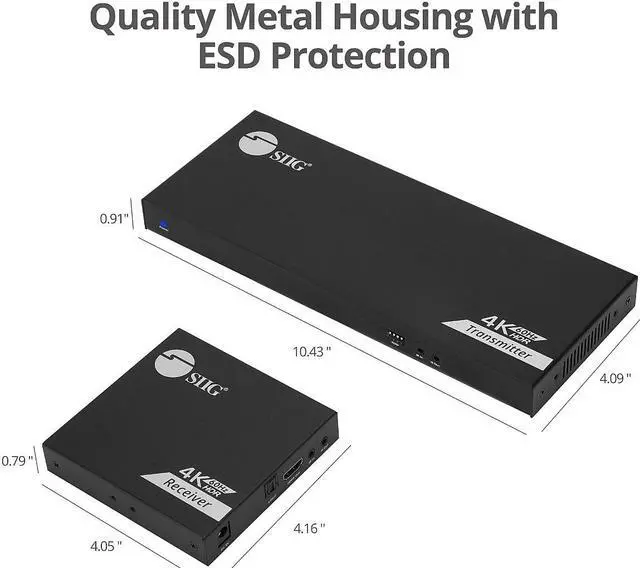 Alt view image 3 of 7 - SIIG 1x8 HDMI Splitter Over Cat6 Extender with Loopout, IR, ARC & RS-232 CE-H27B11-S1