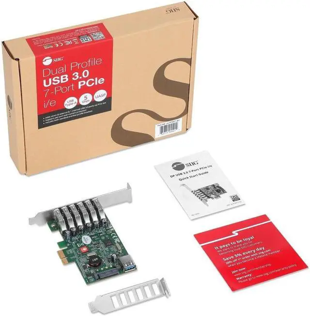 Alt view image 6 of 6 - SIIG DP USB 3.0 7-Port PCIe i/e  JU-P70011-S2