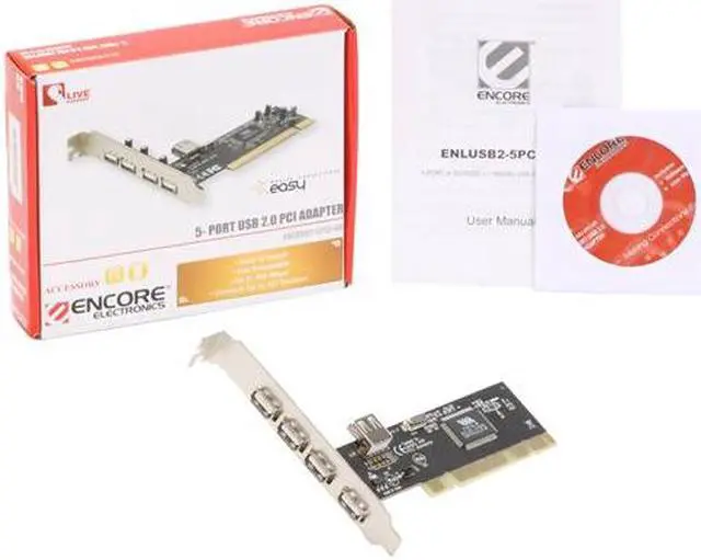 Alt view image 6 of 6 - ENCORE 5 Port USB2.0 PCI Card Model ENLUSB2-5PCI-BR