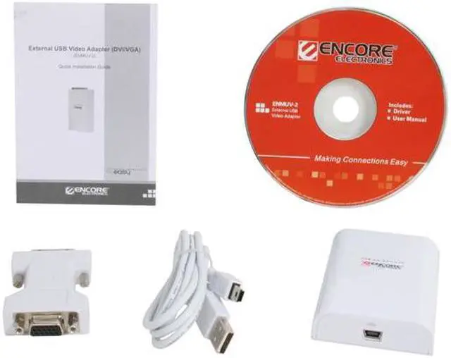 Alt view image 5 of 6 - ENCORE ENMUV-2 External Video Card USB Video Adapter 1920x1080 (DVI / VGA)
